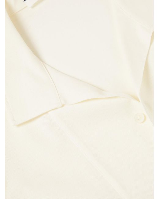 Mr P. Natural Jersey-Panelled Organic Cotton-Piqué Shirt for men