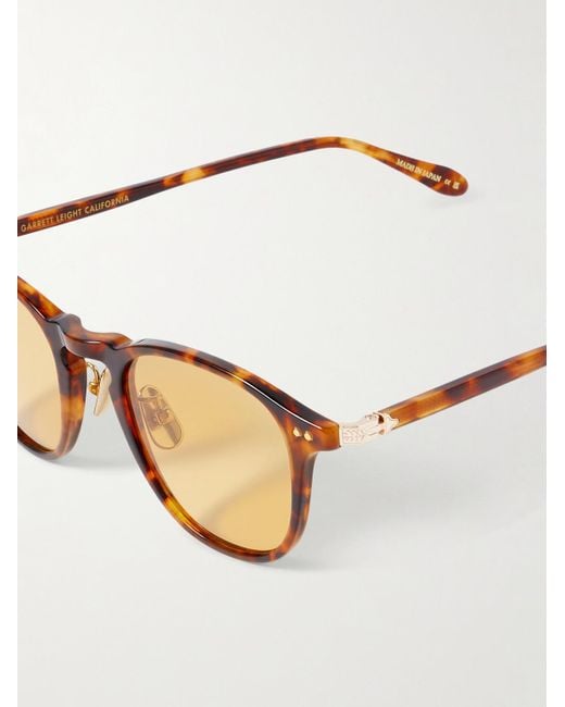 Garrett Leight Natural Hampton J Sun Round-Frame Tortoiseshell Acetate Sunglasses for men