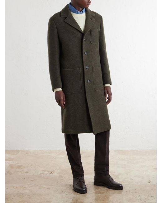 Massimo Alba Green Florio10 Virgin Wool Coat for men