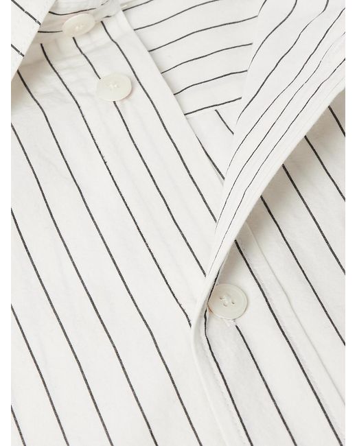 NN07 White Colby 50009 Striped Organic Cotton-Poplin Shirt for men