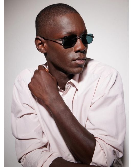 Cartier Green Première De Cartier Square-Frame Rimless Acetate And-Tone Sunglasses for men