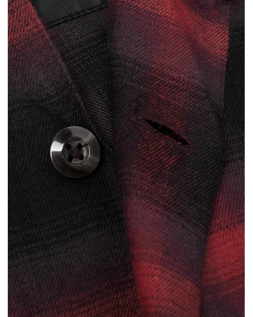 Kapital Blue Camp-collar Checked Cotton-blend Flannel Shirt for men