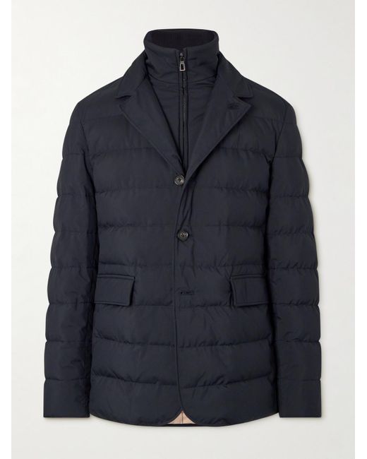 Loro Piana Blue Nama Quilted Storm System Shell Jacket for men