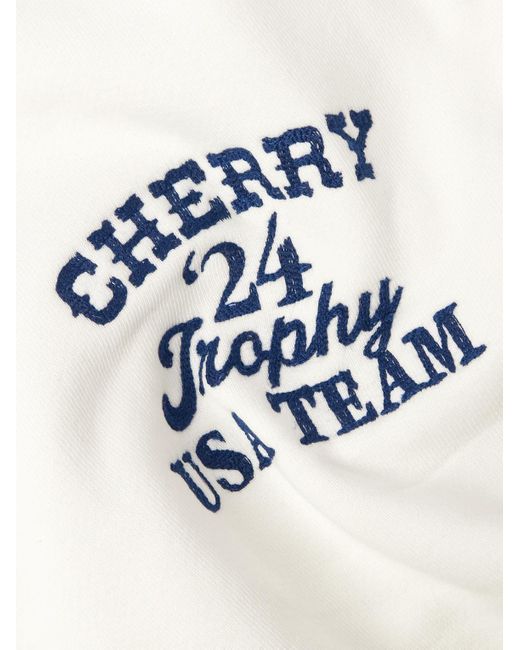 CHERRY LA Natural Trophy Embroidered Printed Cotton-jersey Henley Sweatshirt for men