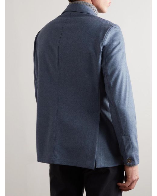 STÒFFA Blue Wool-Flannel Blazer for men