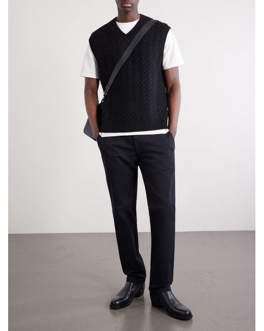 Mr P. Black Wool And Cashmere-Blend Sweater Vest for men