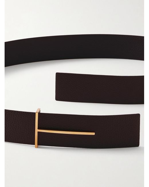 4Cm Full-Grain Leather Belt di Tom Ford in Brown da Uomo