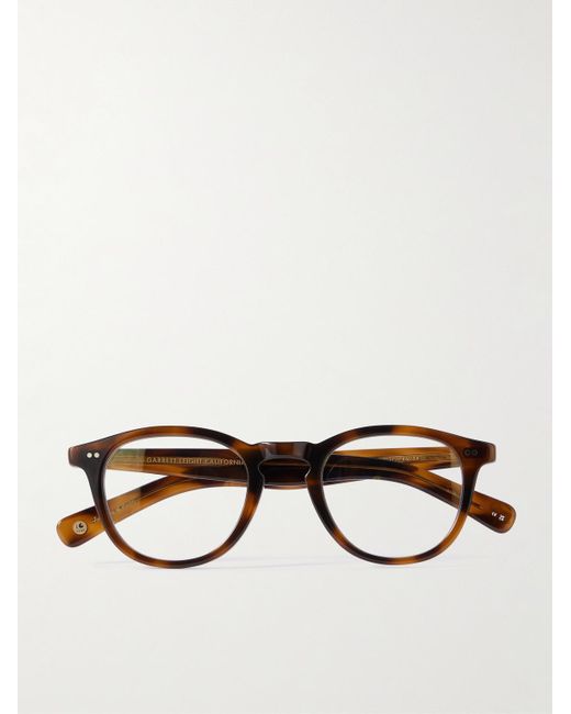 Garrett Leight Brown Hampton Round-Frame Tortoiseshell Acetate Optical Glasses for men