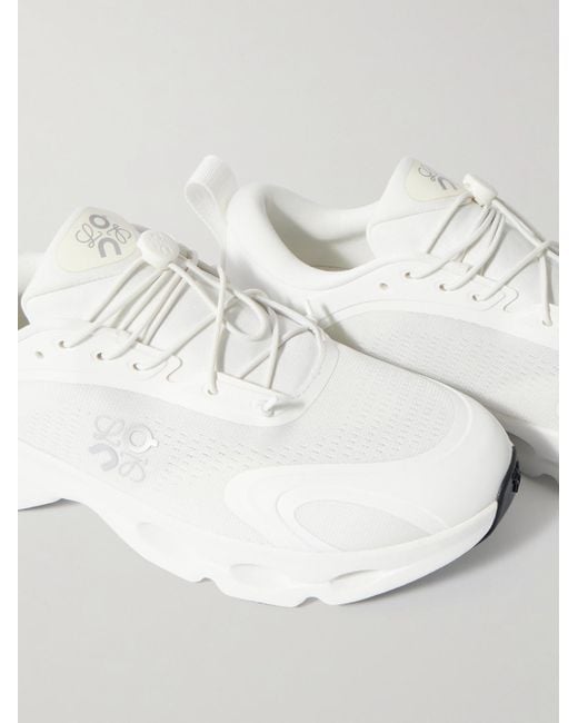 Loewe White On Cloudsolo Rubber-Trimmed Mesh Sneakers for men