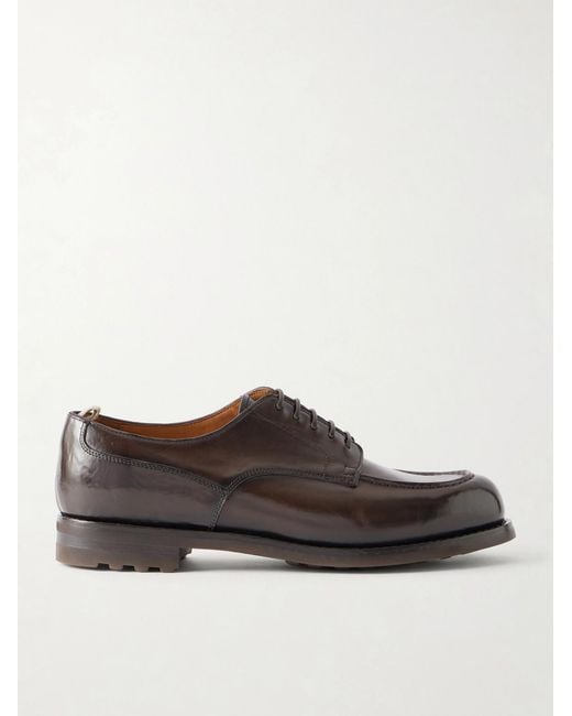 Officine Creative Brown Balata Flexi 001 Textured Leather Derby Shoes for men