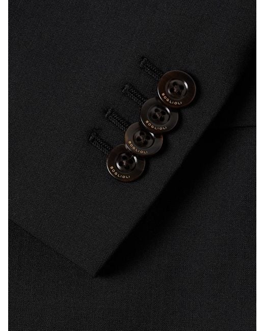 Boglioli Black K-jacket Unstructured Wool-blend Crepe Suit Jacket for men