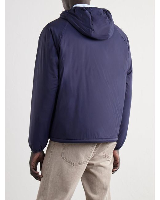 Burberry Blue Logo-Appliquéd Shell Hooded Jacket for men