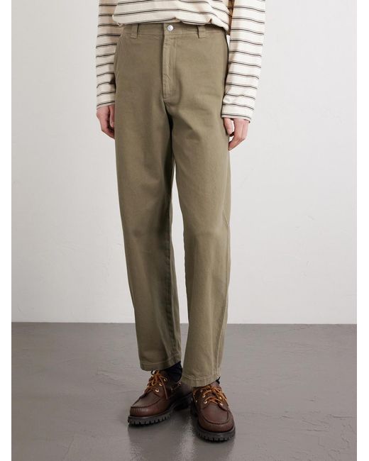 A.P.C. Natural Ville Cropped Straight-leg Cotton-gabardine Chinos for men