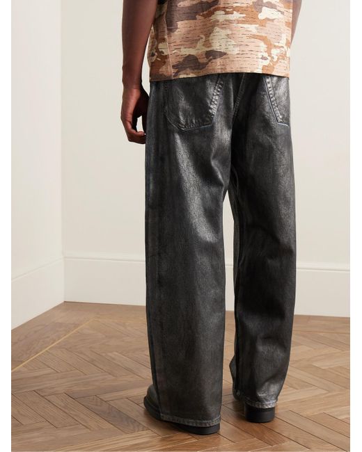 Acne Gray Coated Wide-leg Jeans for men