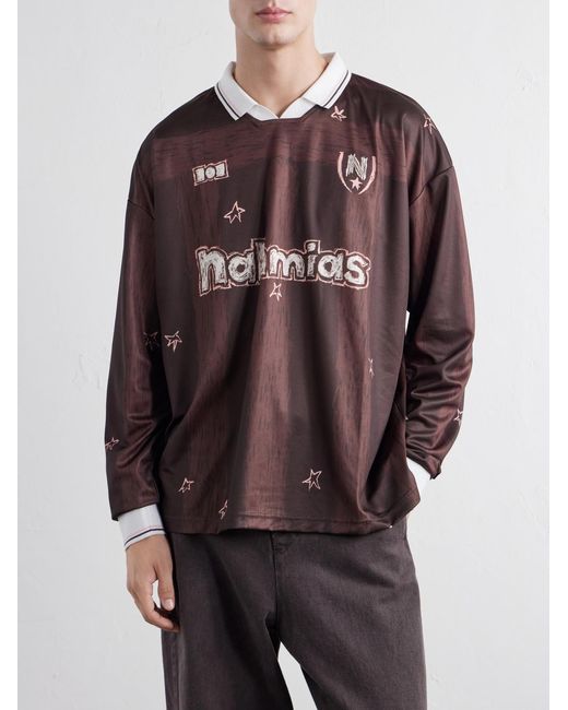NAHMIAS Brown Scribble Printed Jersey T-shirt for men