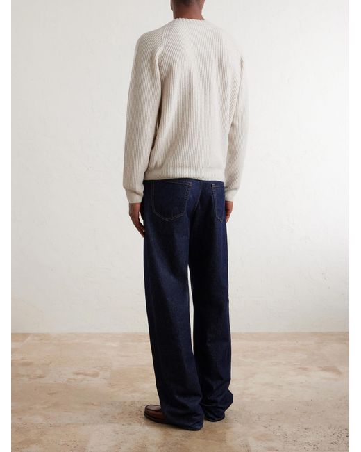 John Smedley White Bill Nighy Cashmere And Wool-Blend Sweater for men