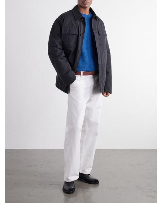 Massimo Alba Blue Gran Torino Padded Canvas Overshirt for men