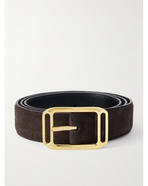 Tom Ford Black Stadium 3.8Cm Suede Belt for men