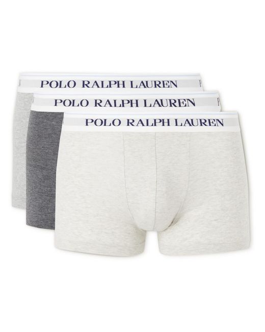 Polo Ralph Lauren Three-pack Stretch-cotton Boxer Briefs in Gray for Men |  Lyst