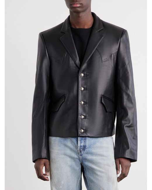 Enfants Riches Deprimes Black Western Perfect Leather Blazer for men