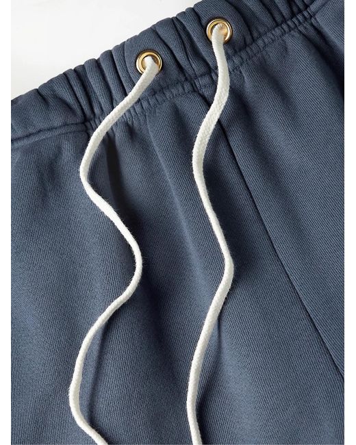 Les Tien Blue Yacht Straight-leg Appliquéd Cotton-jersey Sweatpants for men