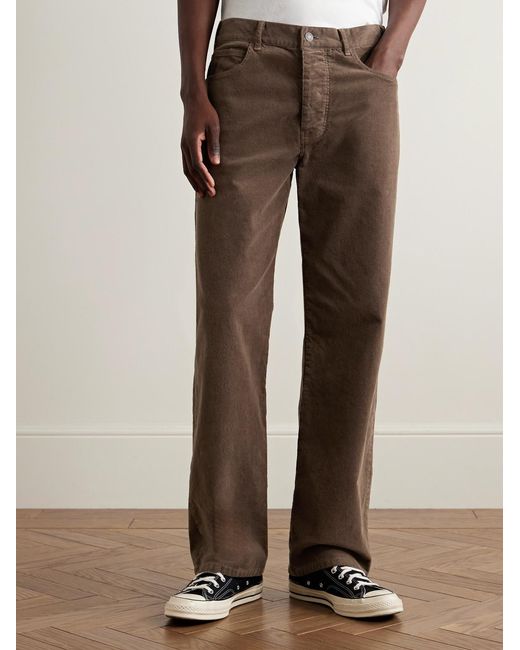 Nili Lotan Brown Billie Straight-leg Cotton-corduroy Trousers for men