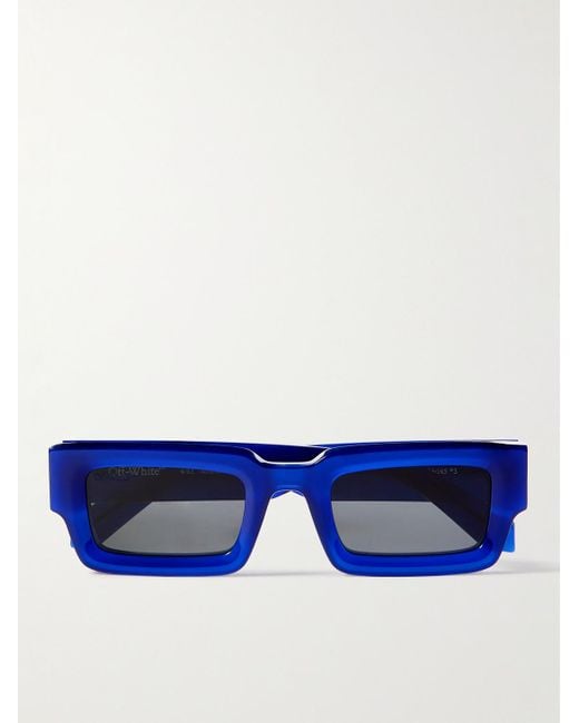 Off-White c/o Virgil Abloh Blue Lecce Rectangular-frame Acetate Sunglasses for men