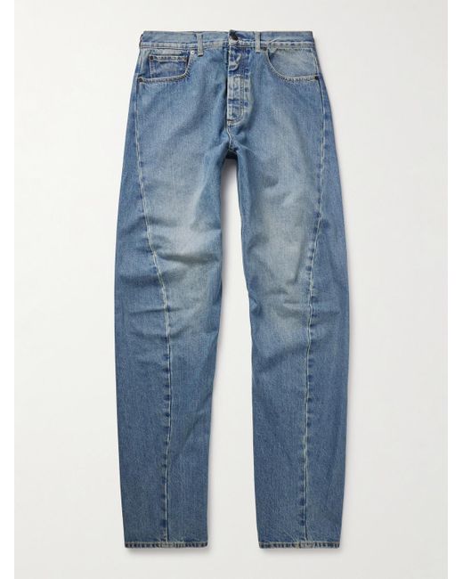 Maison Margiela Blue Panelled Straight-Leg Jeans for men