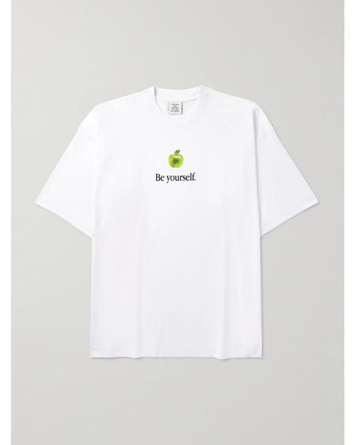 Vetements Be Yourself Oversized-T-Shirt aus Baumwoll-Jersey mit Print in White für Herren