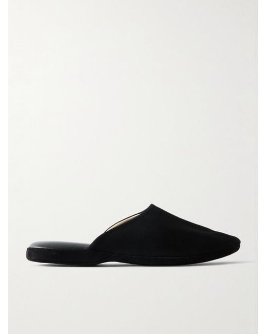 Charvet White Suede Slippers for men