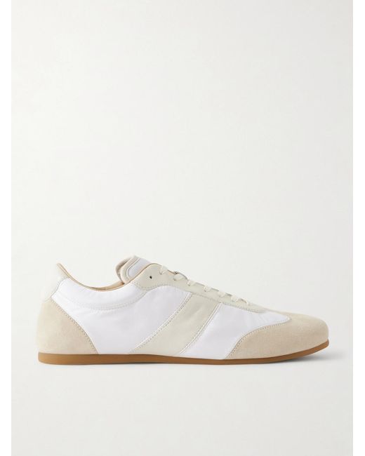Lemaire White Leather-trimmed Suede And Shell Sneakers for men