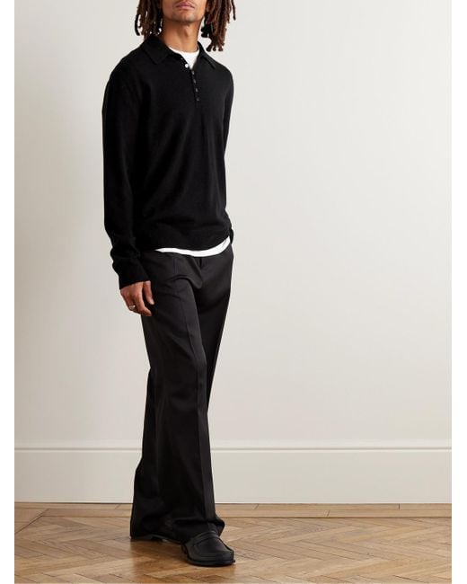 Loewe Black Cashmere Polo Shirt for men