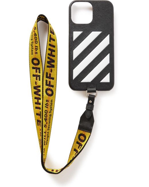 Off-White c/o Virgil Abloh Logo-print Faux Leather Iphone 13 Pro Max Case With Lanyard in Black ...