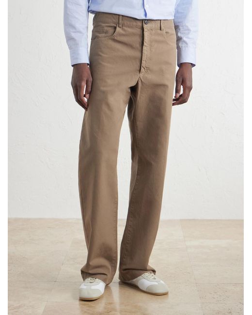 Dries Van Noten Natural Straight-Leg Cotton Trousers for men