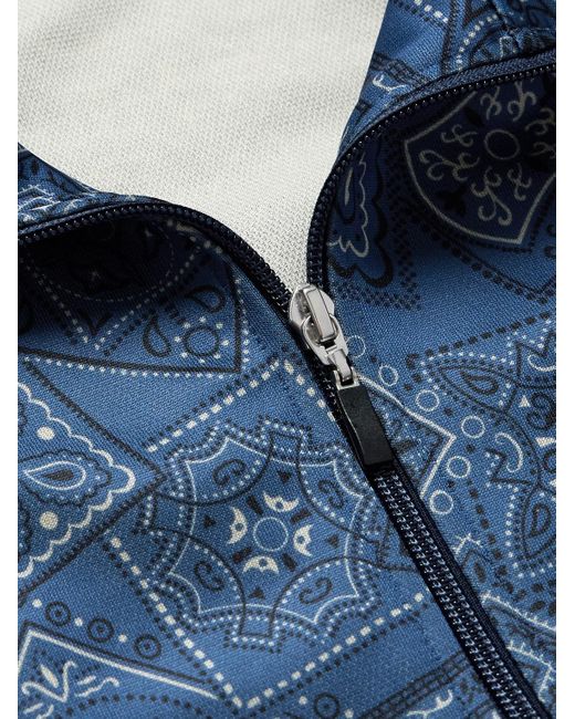 Kapital Blue Cookie Bandana-print Striped Shell Track Jacket for men