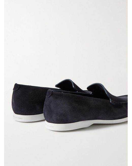 Manolo Blahnik Blue Monaco Suede Loafers for men