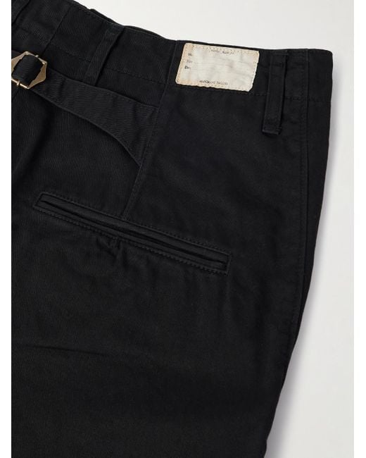 Kapital Nime weit geschnittene Hose aus Baumwoll-Twill mit Applikationen in Black für Herren