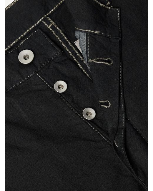 Rick Owens Black Wide-Leg Distressed Jeans for men