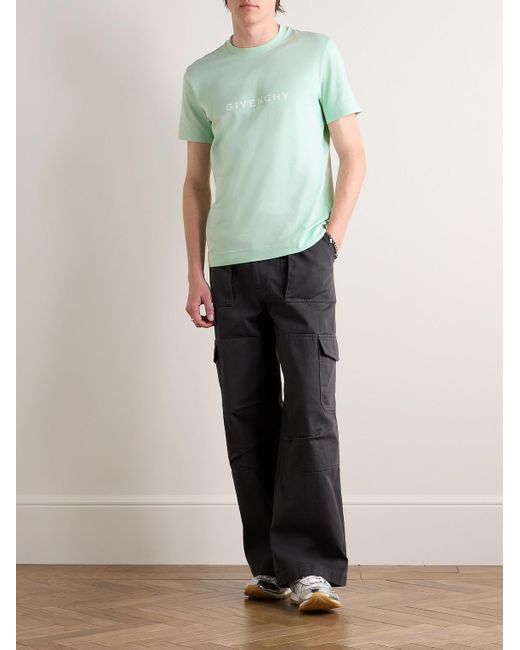 Givenchy Archetype T-Shirt aus Baumwoll-Jersey mit Logoprint in Green für Herren