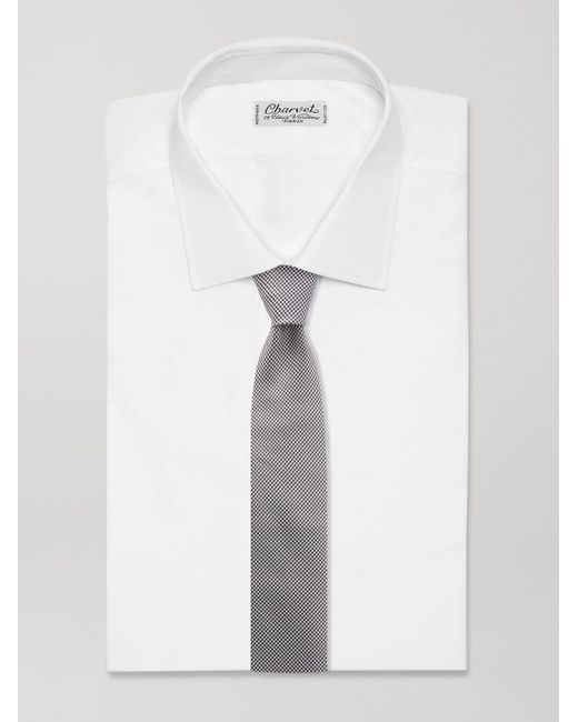 8Cm Houndstooth Silk Tie di Tom Ford in Gray da Uomo