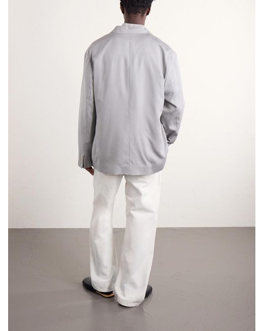 Our Legacy Blue Halt Double-breasted Lyocell Blazer for men