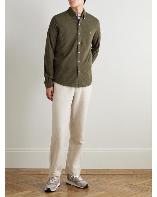 Polo Ralph Lauren Hemd aus "Featherweight"-Mesh mit Button-Down-Kragen und Logostickerei in Green für Herren