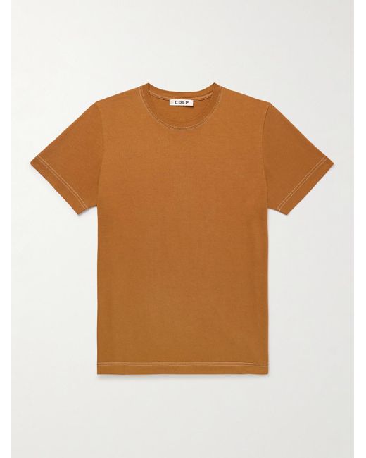 T-shirt in jersey di misto lyocell e cotone Pima di CDLP in Brown da Uomo