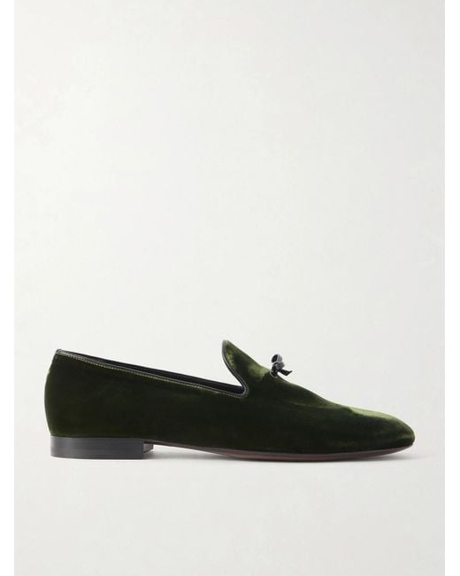 Tom Ford Black Scott Bow-Detailed Velvet Loafers for men