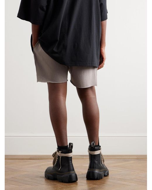 Rick Owens Gray Champion Dolphin Logo-embroidered Organic Cotton-jersey Shorts for men