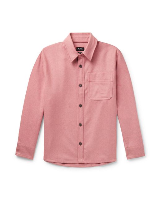 A.P.C. Pink Basile Wool-blend Overshirt for men