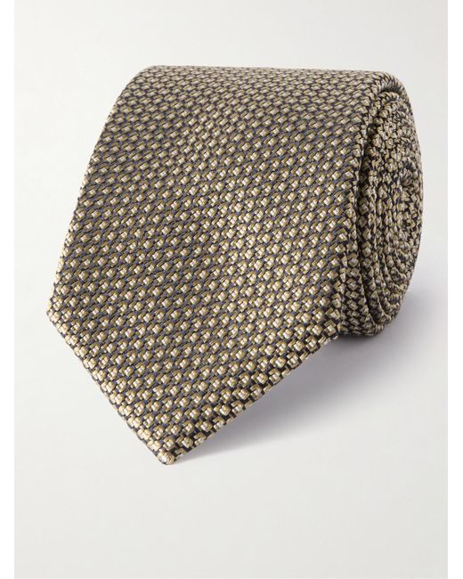 Brioni Metallic 8cm Silk-jacquard Tie for men