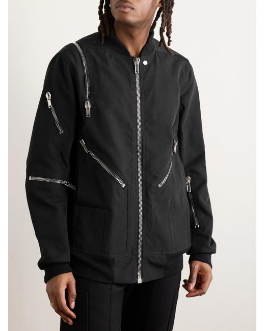 Rick Owens Black Bonotto Jumbo Headon Oversized Zip-Detailed Canvas Bomber Jacket for men