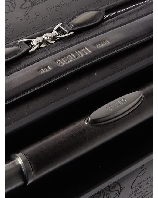Berluti Gray Formula 1005 Scritto Venezia Leather Suitcase for men