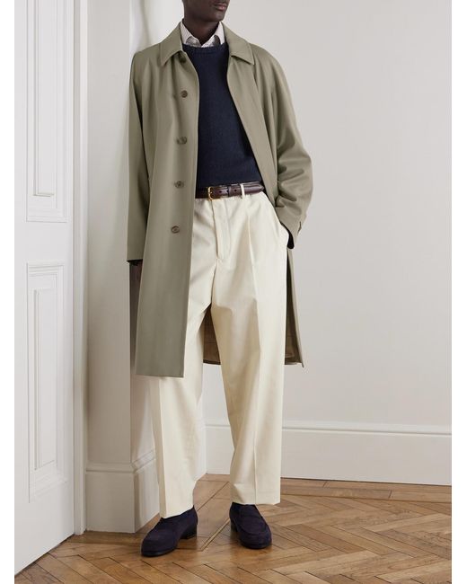 Dunhill Natural Super 130S Merino Wool-Twill Car Coat for men